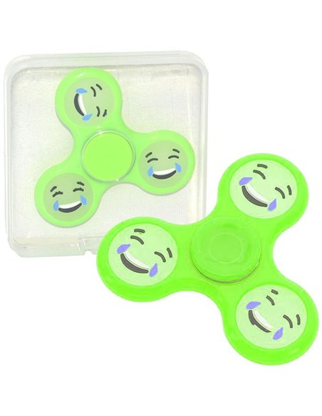 FIDGET SPINNER GIOCATTOLO ANTI-STRESS COLORE VERDE CON EMOTICON RISATA BLISTER