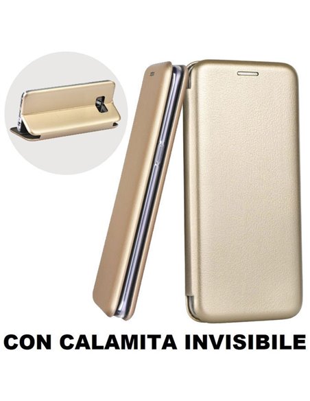 CUSTODIA per SAMSUNG SM-G955 GALAXY S8 PLUS - FLIP ORIZZONTALE SIMILPELLE CON CHIUSURA MAGNETICA INVISIBILE E INTERNO IN TPU ORO