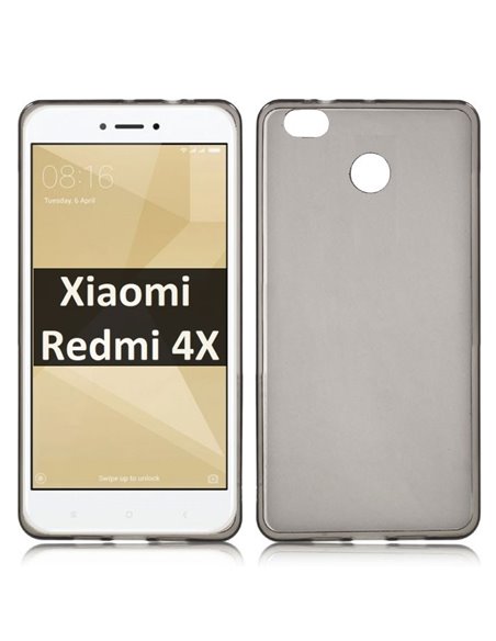 CUSTODIA per XIAOMI REDMI 4X IN GEL TPU SILICONE COLORE NERO TRASPARENTE