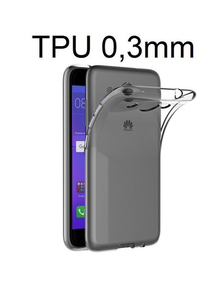 CUSTODIA per HUAWEI Y3 2018, Y3 2017 IN GEL TPU SILICONE ULTRA SLIM 0,3mm TRASPARENTE
