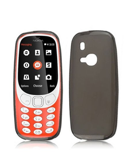 CUSTODIA per NOKIA 3310 (2017), NOKIA 3310 (2017) DUAL SIM IN GEL TPU SILICONE COLORE NERO TRASPARENTE