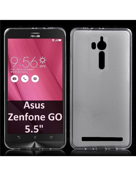 CUSTODIA per ASUS ZENFONE GO ZB552KL, 5.5' POLLICI IN GEL TPU SILICONE COLORE BIANCO TRASPARENTE