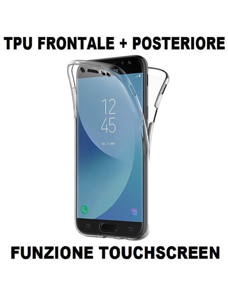 CUSTODIA per SAMSUNG SM-J730 GALAXY J7 (2017) IN GEL TPU SILICONE FRONTALE + POSTERIORE ULTRA SLIM 0,3mm TRASPARENTE