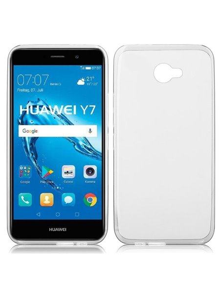 CUSTODIA per HUAWEI NOVA LITE PLUS, Y7 IN GEL TPU SILICONE TRASPARENTE