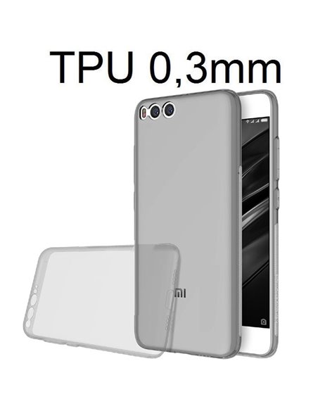 CUSTODIA per XIAOMI MI 6 IN GEL TPU SILICONE ULTRA SLIM 0,3mm COLORE NERO TRASPARENTE