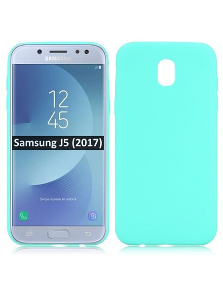 CUSTODIA per SAMSUNG SM-J530 GALAXY J5 (2017) IN GEL TPU SILICONE SLIM 0,4mm COLORE VERDE ACQUA SATINATO