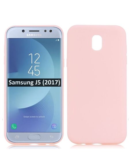 CUSTODIA per SAMSUNG SM-J530 GALAXY J5 (2017) IN GEL TPU SILICONE SLIM 0,4mm COLORE ROSA SATINATO