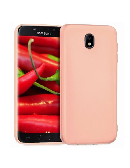 CUSTODIA per SAMSUNG SM-J730 GALAXY J7 (2017) IN GEL TPU SILICONE SLIM 0,4mm COLORE ROSA SATINATO