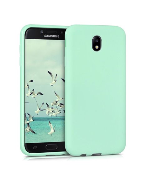 CUSTODIA per SAMSUNG SM-J730 GALAXY J7 (2017) IN GEL TPU SILICONE SLIM 0,4mm COLORE VERDE ACQUA SATINATO