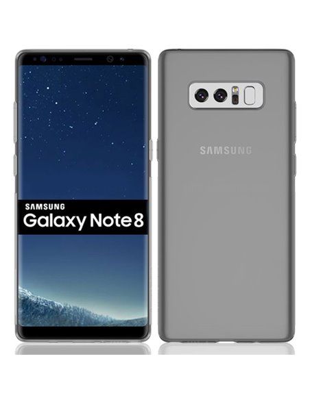 CUSTODIA per SAMSUNG GALAXY NOTE 8 (SM-N950) IN GEL TPU SILICONE COLORE NERO TRASPARENTE