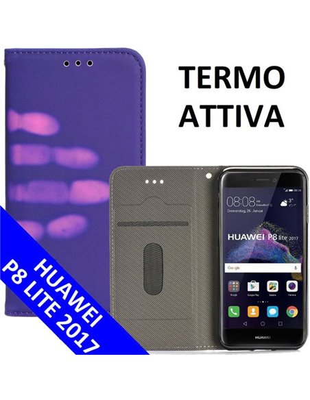 CUSTODIA per HUAWEI P8 LITE 2017, P9 LITE 2017, NOVA LITE - FLIP ORIZZONTALE TERMOATTIVA CON INTERNO IN TPU E CHIUSURA MAGNETICA