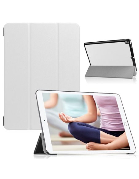 CUSTODIA per APPLE IPAD PRO (10.5') 2017, IPAD AIR (10.5') 2019 - FLIP ORIZZONTALE SIMILPELLE CON STAND COLORE BIANCO