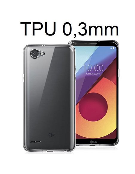 CUSTODIA per LG Q6, Q6 PLUS, Q6a IN GEL TPU SILICONE ULTRA SLIM TRASPARENTE 0,3mm