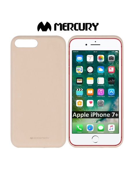 CUSTODIA per APPLE IPHONE 7 PLUS, IPHONE 8 PLUS IN GEL TPU SILICONE COLORE SABBIA ALTA QUALITA' MERCURY SOFT BLISTER