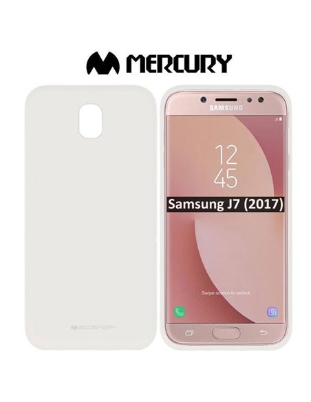 CUSTODIA per SAMSUNG SM-J730 GALAXY J7 (2017) IN GEL TPU SILICONE COLORE BIANCO ALTA QUALITA' MERCURY SOFT BLISTER