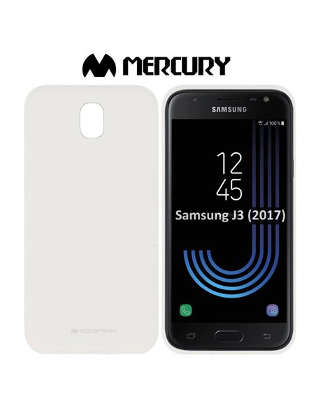 CUSTODIA per SAMSUNG SM-J330 GALAXY J3 (2017) IN GEL TPU SILICONE COLORE BIANCO ALTA QUALITA' MERCURY SOFT BLISTER