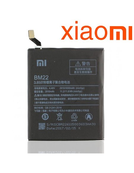 BATTERIA ORIGINALE XIAOMI BM22 per Mi 5 - 2910 mAh LI-ION BULK