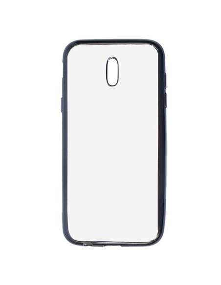 CUSTODIA per NOKIA 3, NOKIA 3 DUAL SIM IN GEL TPU SILICONE TRASPARENTE CON CORNICE COLORE NERO