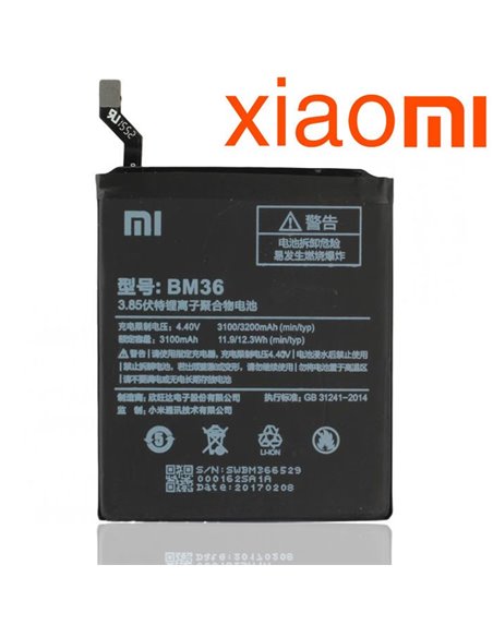 BATTERIA ORIGINALE XIAOMI BM36 per Mi 5s (5.15' POLLICI) - 3100 mAh LI-ION BULK