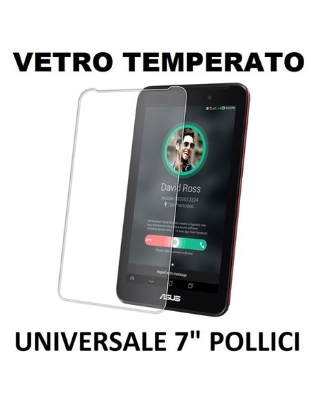 PELLICOLA PROTEGGI DISPLAY UNIVERSALE VETRO TEMPERATO 0,33mm PER DISPOSITIVI DA 7' POLLICI DIMENSIONI 180 mm X 110 mm