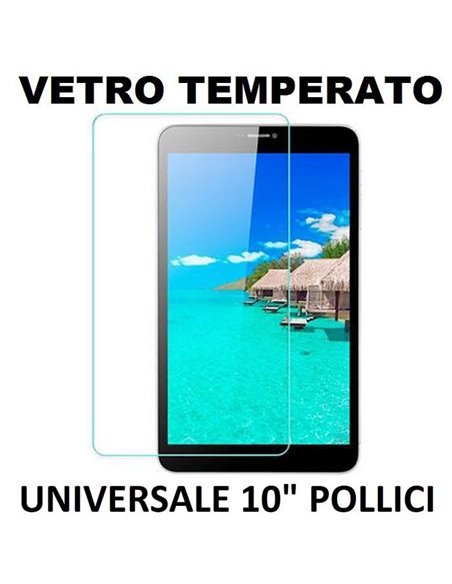 PELLICOLA PROTEGGI DISPLAY UNIVERSALE VETRO TEMPERATO 0,33mm PER DISPOSITIVI DA 10' POLLICI DIMENSIONI 258 mm X 155 mm