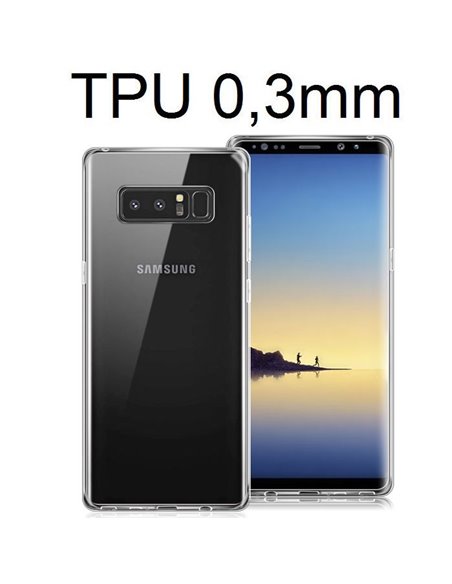 CUSTODIA per SAMSUNG GALAXY NOTE 8 (SM-N950) IN GEL TPU SILICONE ULTRA SLIM 0,3mm TRASPARENTE