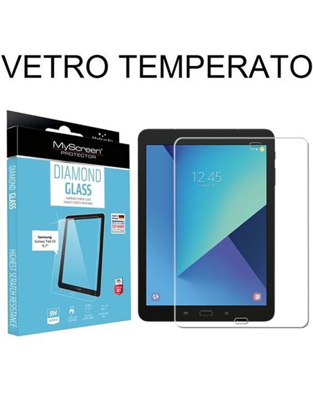 PELLICOLA per SAMSUNG GALAXY TAB S3, GALAXY TAB S2 - 9.7' POLLICI IN VETRO TEMPERATO 0,3mm MYSCREEN BLISTER