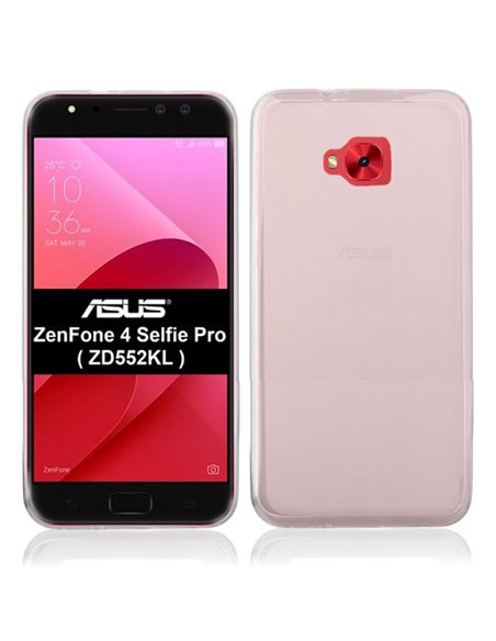 CUSTODIA per ASUS ZENFONE 4 SELFIE PRO (ZD552KL) - 5.5' POLLICI IN GEL TPU SILICONE COLORE BIANCO TRASPARENTE