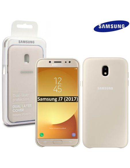 CUSTODIA ORIGINALE per SAMSUNG SM-J730 GALAXY J7 (2017) - DUAL LAYER CON ESTERNO RIGIDO ED INTERNO IN TPU COLORE ORO