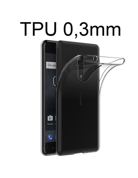 CUSTODIA per NOKIA 5, NOKIA 5 DUAL SIM IN GEL TPU SILICONE ULTRA SLIM 0,3mm TRASPARENTE