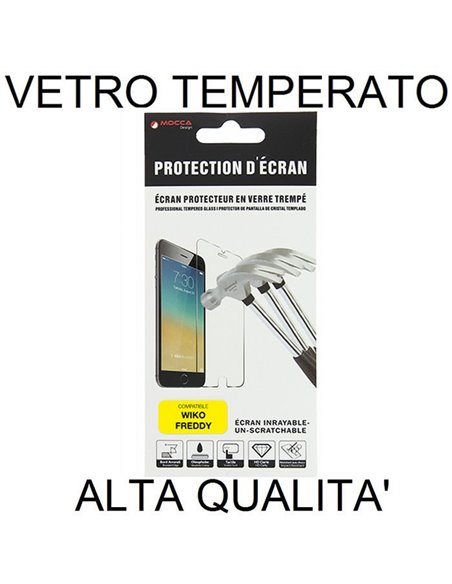 PELLICOLA per WIKO FREDDY - PROTEGGI DISPLAY VETRO TEMPERATO 0,33mm ALTA QUALITA' MOCCA BLISTER