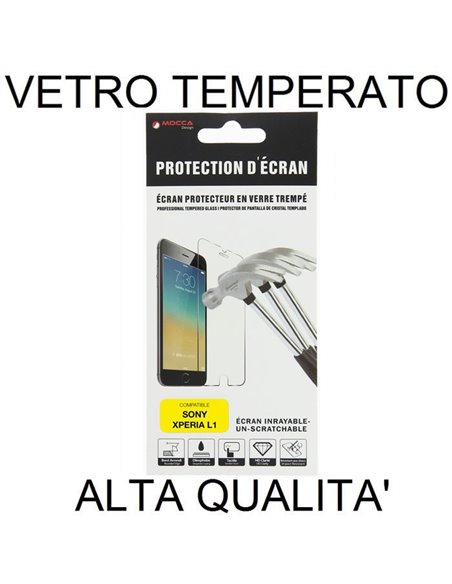 PELLICOLA per SONY XPERIA L1 (G3311, G3313 ), L1 DUAL SIM (G3312) - PROTEGGI DISPLAY VETRO TEMPERATO 0,33mm ALTA QUALITA' MOCCA