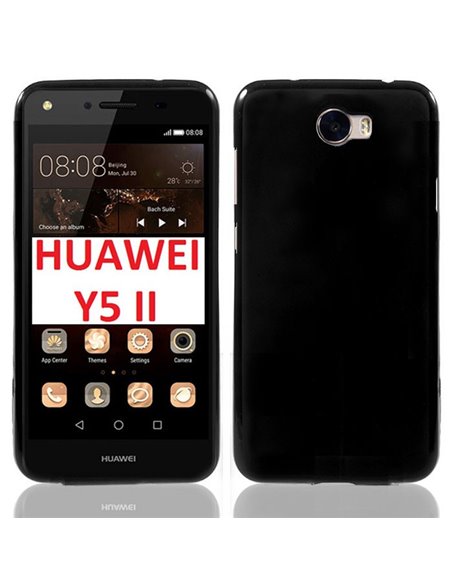 CUSTODIA per HUAWEI Y5 II, Y6 II COMPACT IN GEL TPU SILICONE COLORE NERO