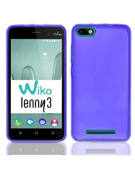 CUSTODIA per WIKO LENNY 3 IN GEL TPU SILICONE COLORE BLU TRASPARENTE