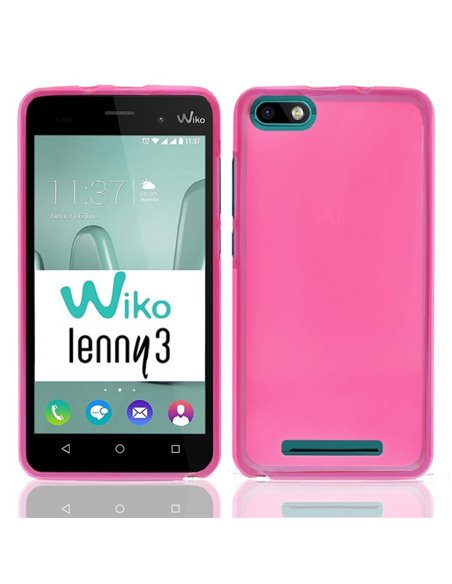 CUSTODIA per WIKO LENNY 3 IN GEL TPU SILICONE COLORE ROSA TRASPARENTE