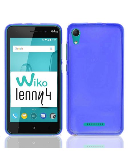 CUSTODIA per WIKO LENNY 4 IN GEL TPU SILICONE COLORE BLU TRASPARENTE