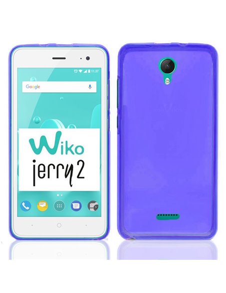 CUSTODIA per WIKO JERRY 2 IN GEL TPU SILICONE COLORE BLU TRASPARENTE