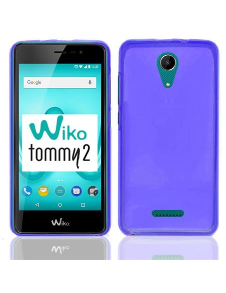 CUSTODIA per WIKO TOMMY 2 IN GEL TPU SILICONE COLORE BLU TRASPARENTE