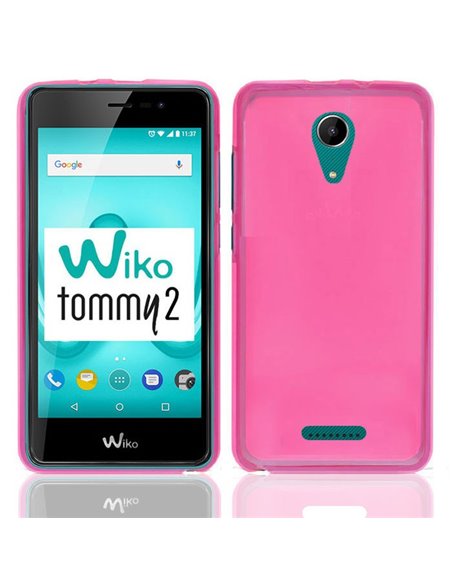 CUSTODIA per WIKO TOMMY 2 IN GEL TPU SILICONE COLORE ROSA TRASPARENTE