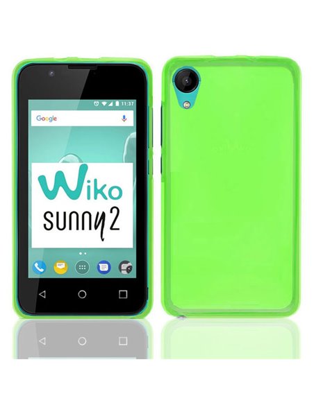 CUSTODIA per WIKO SUNNY 2 IN GEL TPU SILICONE COLORE VERDE TRASPARENTE