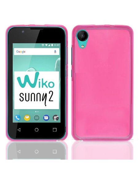 CUSTODIA per WIKO SUNNY 2 IN GEL TPU SILICONE COLORE ROSA TRASPARENTE