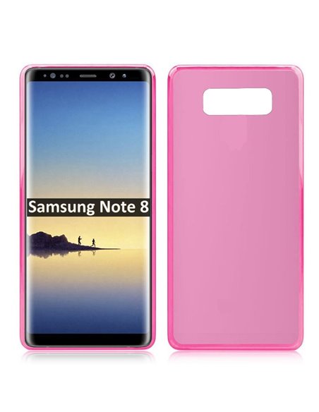 CUSTODIA per SAMSUNG GALAXY NOTE 8 (SM-N950) IN GEL TPU SILICONE COLORE ROSA TRASPARENTE