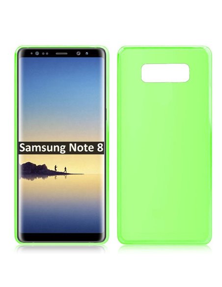 CUSTODIA per SAMSUNG GALAXY NOTE 8 (SM-N950) IN GEL TPU SILICONE COLORE VERDE TRASPARENTE