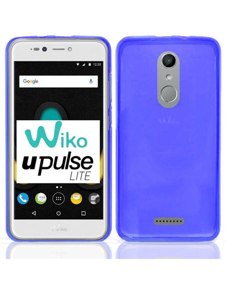 CUSTODIA per WIKO U PULSE LITE - 5.2' POLLICI IN GEL TPU SILICONE COLORE BLU TRASPARENTE