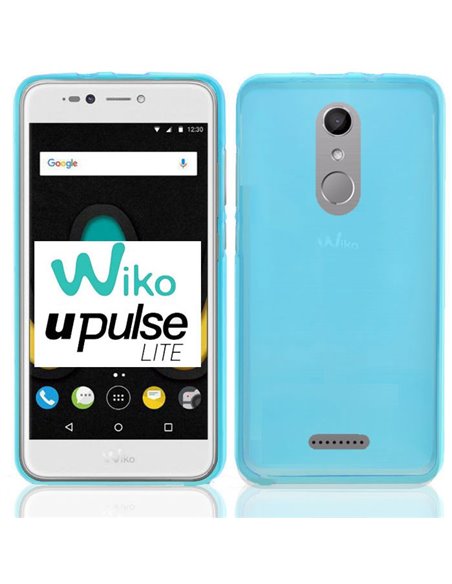 CUSTODIA per WIKO U PULSE LITE - 5.2' POLLICI IN GEL TPU SILICONE COLORE AZZURRO TRASPARENTE