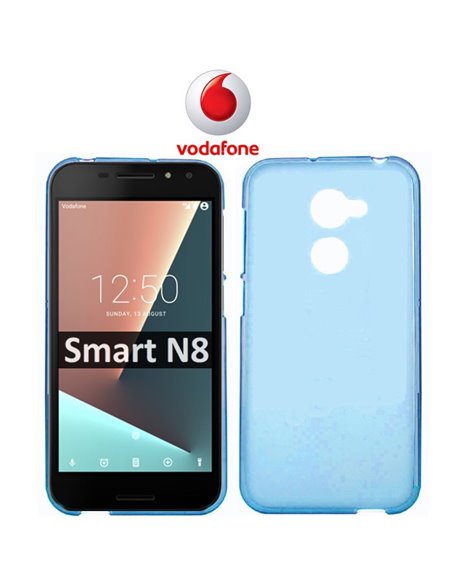 CUSTODIA per VODAFONE SMART N8 (VFD 610) IN GEL TPU SILICONE COLORE AZZURRO TRASPARENTE