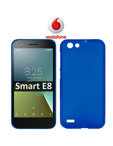 CUSTODIA per VODAFONE SMART E8 (VFD 510) IN GEL TPU SILICONE COLORE BLU TRASPARENTE