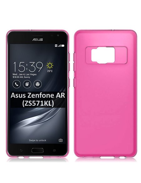 CUSTODIA per ASUS ZENFONE AR (ZS571KL) - 5.7' POLLICI IN GEL TPU SILICONE COLORE ROSA TRASPARENTE