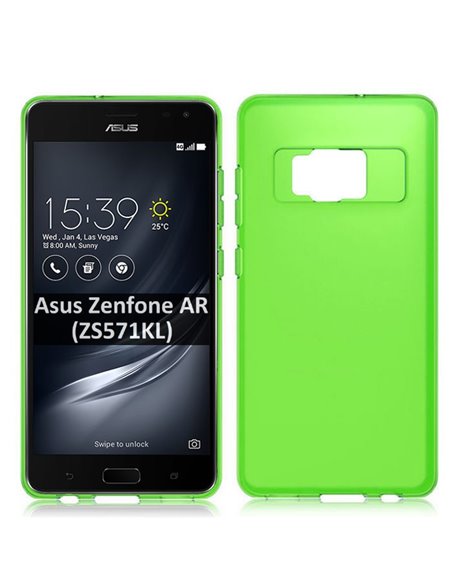 CUSTODIA per ASUS ZENFONE AR (ZS571KL) - 5.7' POLLICI IN GEL TPU SILICONE COLORE VERDE TRASPARENTE