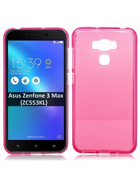 CUSTODIA per ASUS ZENFONE 3 MAX ZC553KL - 5.5' POLLICI IN GEL TPU SILICONE COLORE ROSA TRASPARENTE